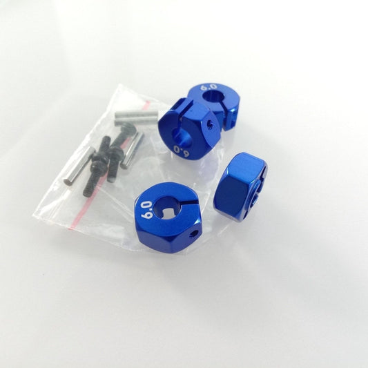 4pcs 6.0mm Blue RC Car Wheel Hex Nut 12mm Hub Adaptor 1/10 4WD SCX10 Drive - Asia Sell