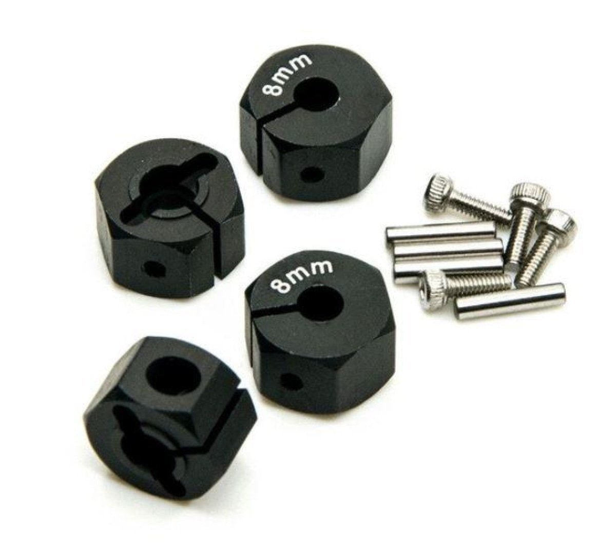 4pcs 8.0mm Black RC Car Wheel Hex Nut 12mm Hub Adaptor 1/10 4WD SCX10 Drive - - Asia Sell