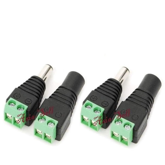 4pcs Female / Male 5.5x2.1mm DC Power Plug Jack Adaptor Connector for CCTV LED - - Asia Sell