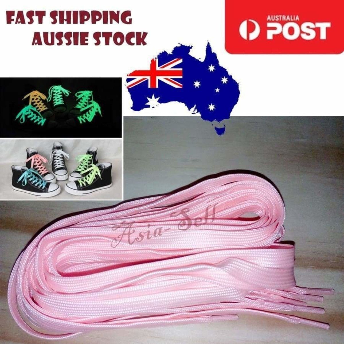 4pcs PINK 100cm 39" Glow In The Dark Shoelaces Sports Sneaker Shoe Laces - - Asia Sell