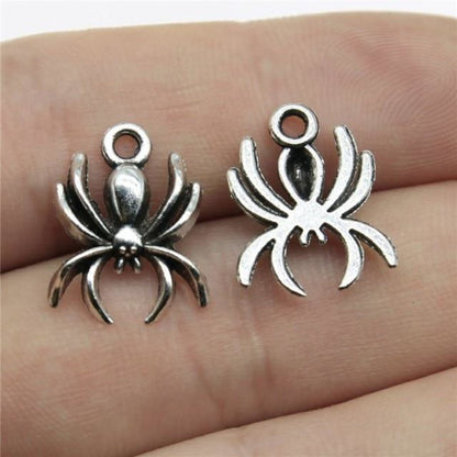 4pcs Spider Charms Antique Silver Colour Spider Charms Pendants For Bracelets Spider Cobweb Charms Making Jewellery - D - - Asia Sell