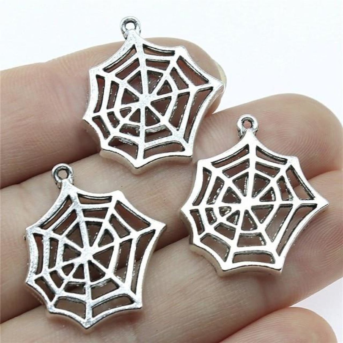 4pcs Spider Charms Antique Silver Colour Spider Charms Pendants For Bracelets Spider Cobweb Charms Making Jewellery - F - - Asia Sell
