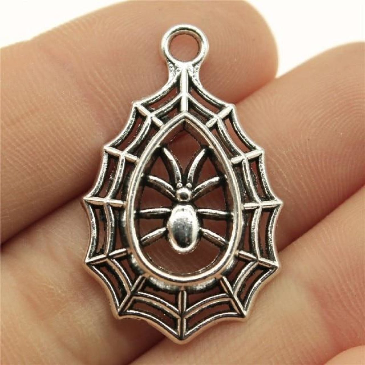4pcs Spider Charms Antique Silver Colour Spider Charms Pendants For Bracelets Spider Cobweb Charms Making Jewellery - G - - Asia Sell