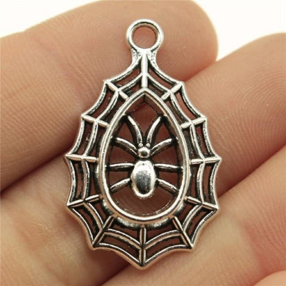 4pcs Spider Charms Antique Silver Colour Spider Charms Pendants For Bracelets Spider Cobweb Charms Making Jewellery - G - - Asia Sell
