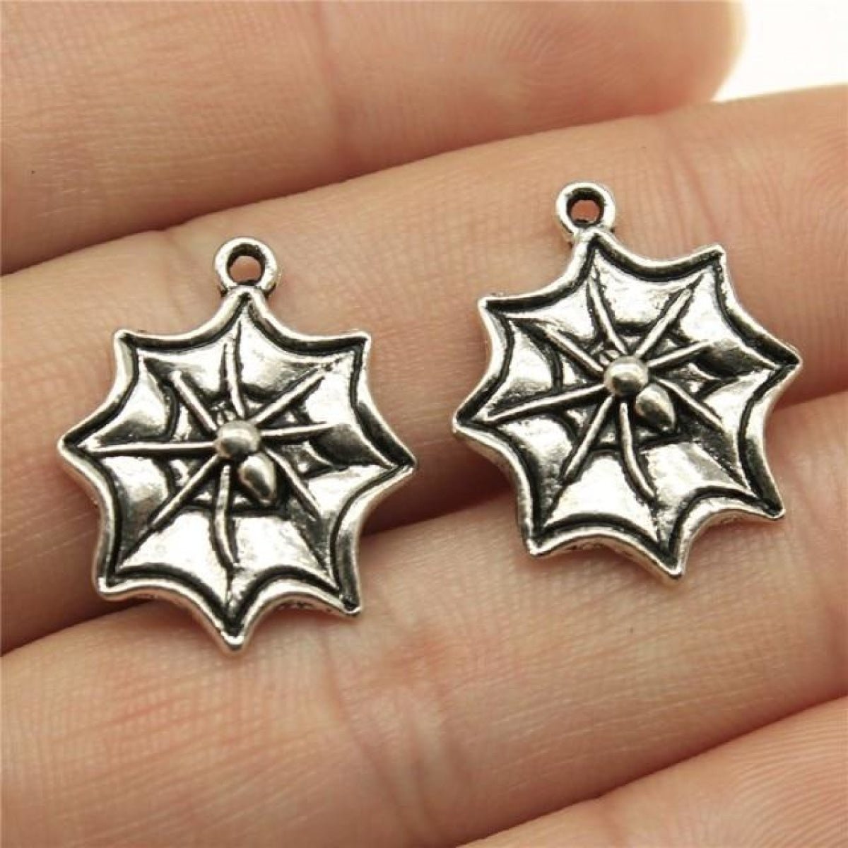 4pcs Spider Charms Antique Silver Colour Spider Charms Pendants For Bracelets Spider Cobweb Charms Making Jewellery - H - - Asia Sell
