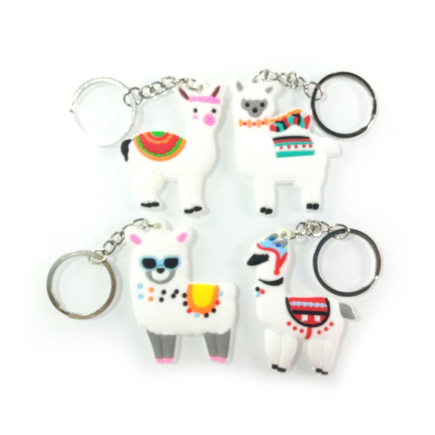 4pcs Alpaca Keychain Kids Bag Decoration Girls Gift Key Ring Chain Keyring Pendant Tag Charm - Llamas - Asia Sell