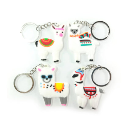 4pcs Alpaca Keychain Kids Bag Decoration Girls Gift Key Ring Chain Keyring Pendant Tag Charm - Llamas - Asia Sell