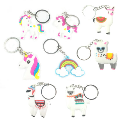 4pcs Unicorn Alpaca Keychain Llama Kids Bag Decoration Girls Christmas Birthday Party Gift Key Ring Chain Keyring Pendant Tag Charm - Alpacas/Llamas - Asia Sell