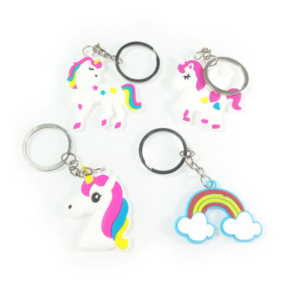 4pcs Keychain Kids Bag Decoration Girls Gift Key Ring Chain Keyring Pendant Tag Charm - Unicorns - Asia Sell