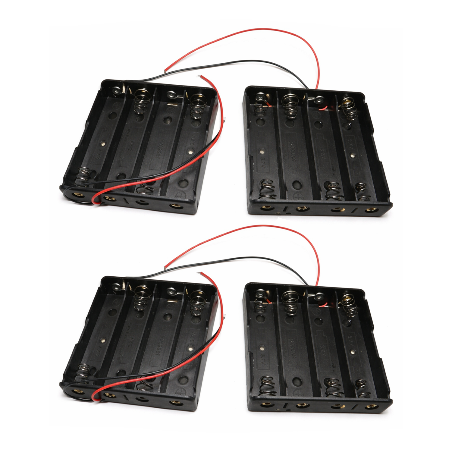4pcs 4x18650 Battery Holder 14.8V Storage Box Case Leads Wires 4x3.7V 4 x 18650