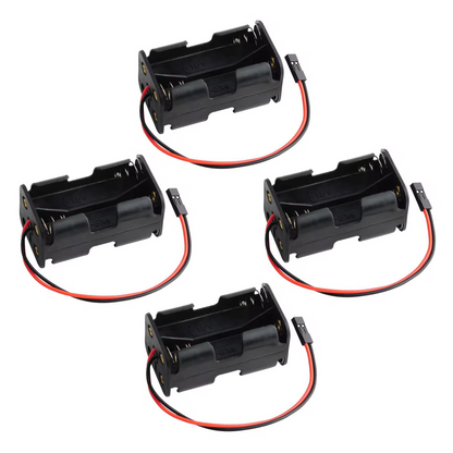 4pcs 4xAA with Extension Leads 6V Double Sided Battery Holder 4x1.5V Case Box Leads AA