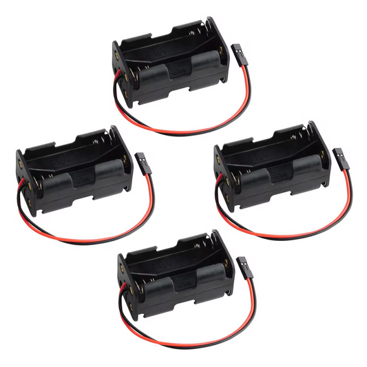 4pcs 4xAA with Extension Leads 6V Double Sided Battery Holder 4x1.5V Case Box Leads AA
