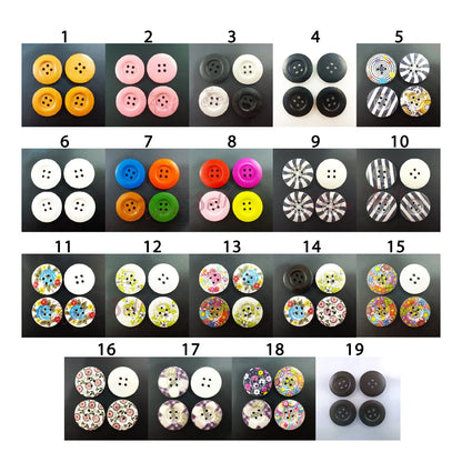 4pcs 50mm Buttons Painted Wooden 4-Hole Coat Boots Upholstery Flower Butterfly Sewing Clothes