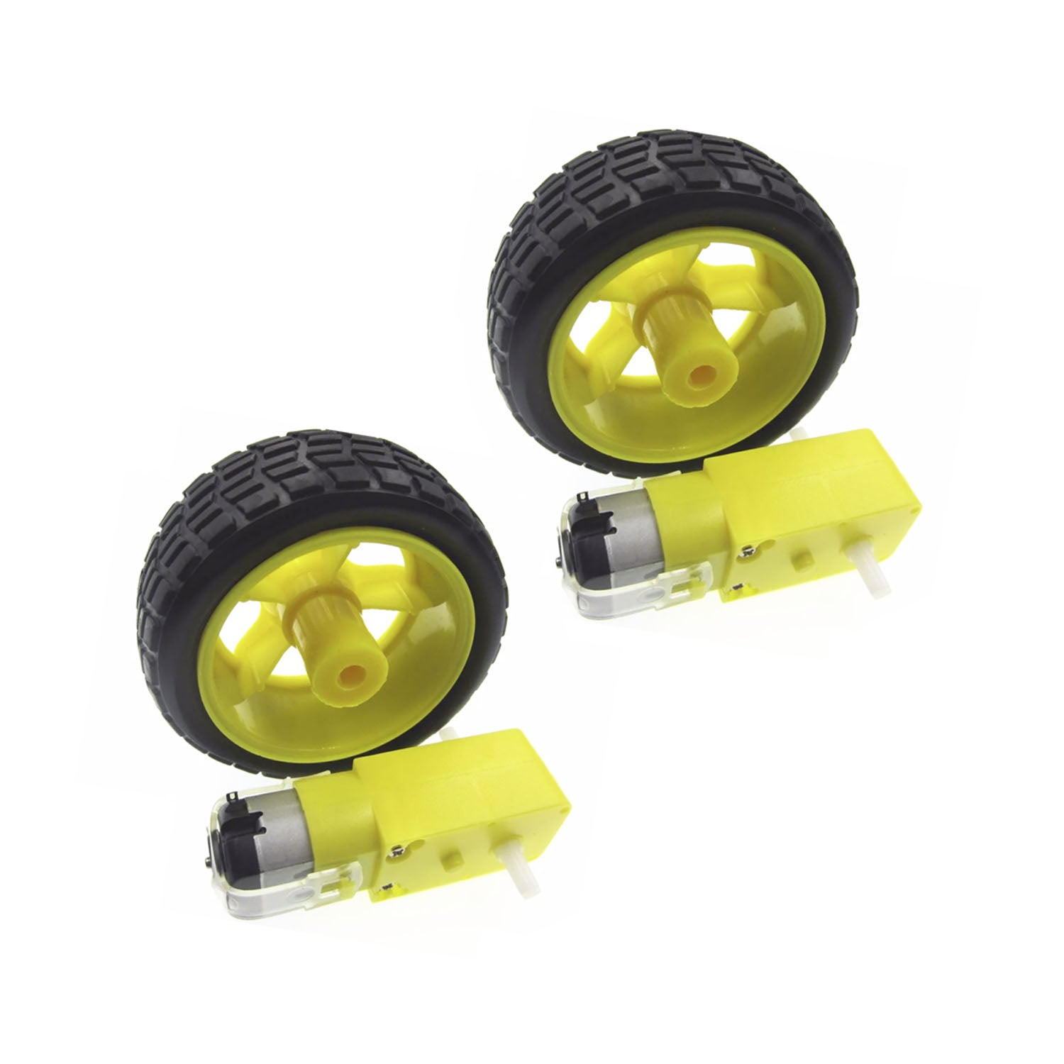 4pcs Smart Car Robot Plastic Tire Tyre Wheel DC Biaxial Geared Motor - Asia Sell