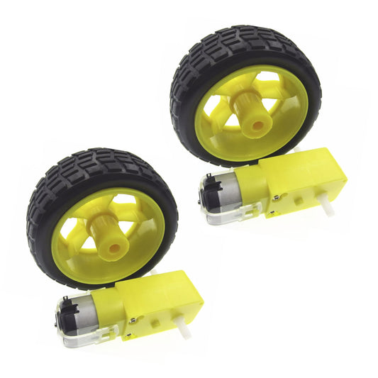 4pcs Smart Car Robot Plastic Tyre Tire Wheel DC Biaxial Geared Motor - Asia Sell