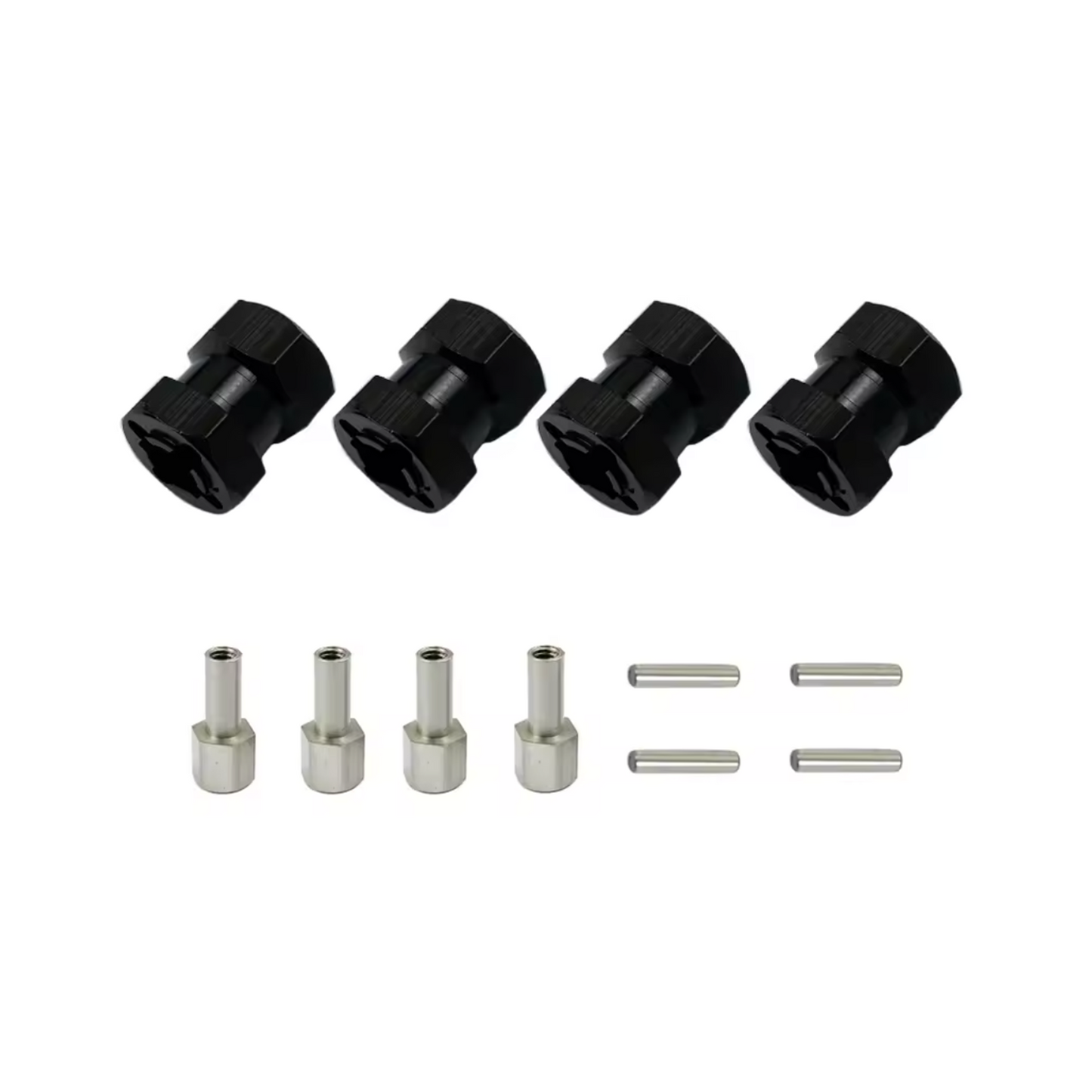 4x 12mm Hex Wheel Hub 12mm Extension Adaptor Drive Coupler 1/10 RC Crawler Axial SCX10 D90 RC Car