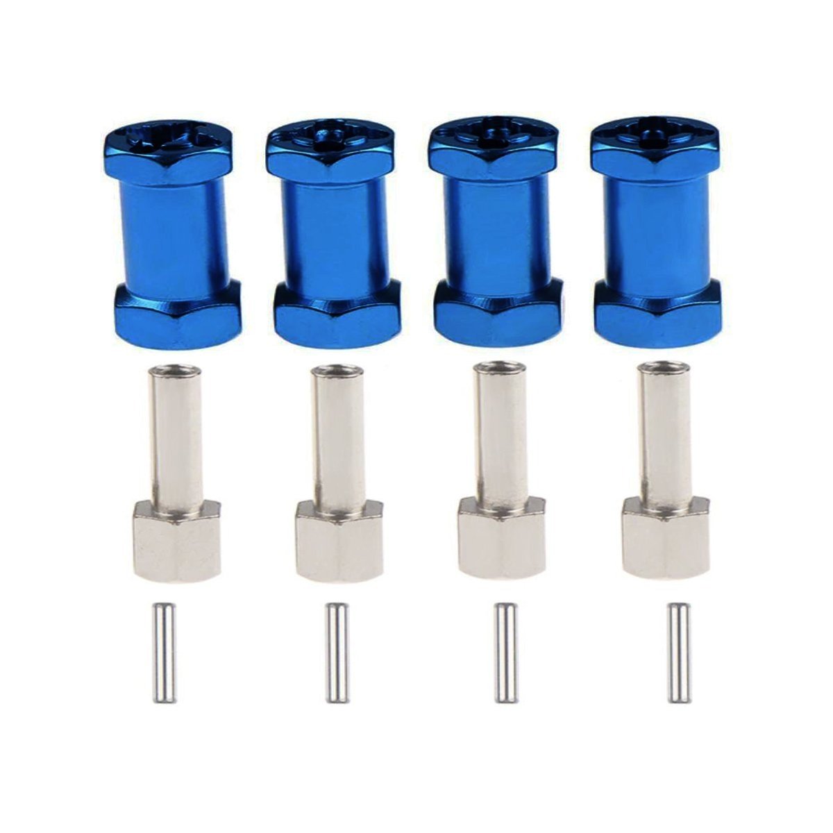 4x 15/20/25mm Hex Wheel Hub 12mm Extension Adaptor Drive Coupler 1/10 RC Crawler Axial SCX10 D90 RC Car - 20mm Dark Blue - Asia Sell