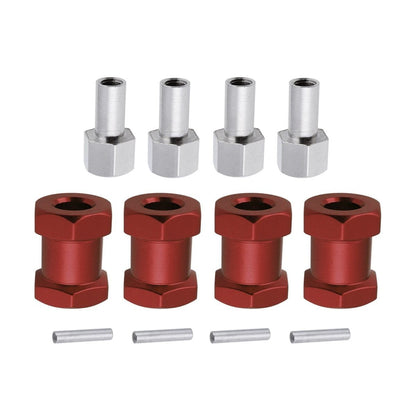 4x 15/20/25mm Hex Wheel Hub 12mm Extension Adaptor Drive Coupler 1/10 RC Crawler Axial SCX10 D90 RC Car - 20mm Red - Asia Sell