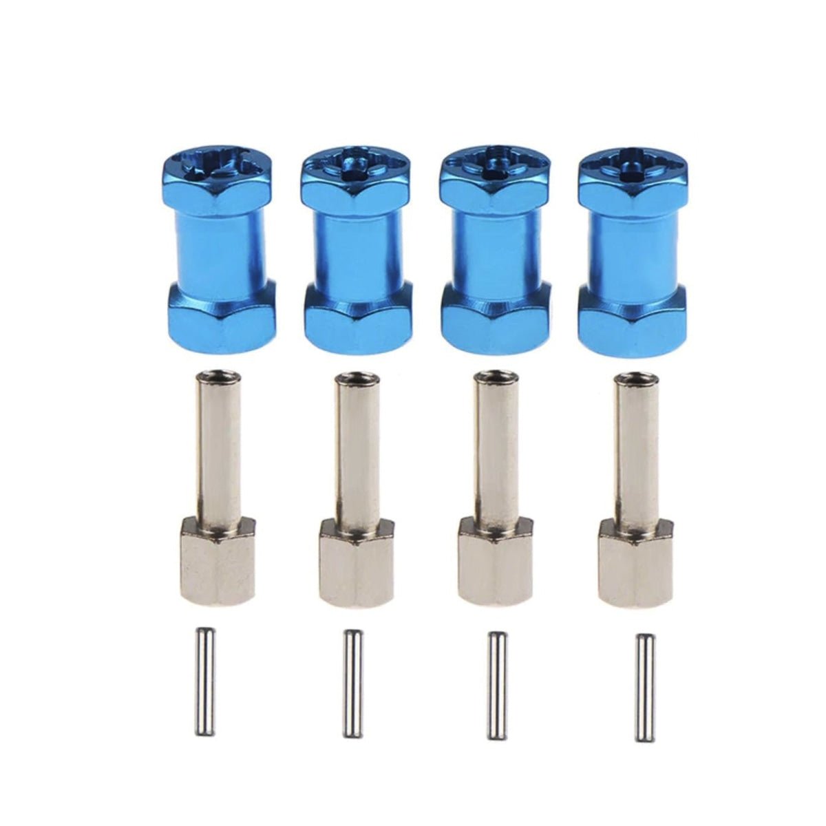 4x 15/20/25mm Hex Wheel Hub 12mm Extension Adaptor Drive Coupler 1/10 RC Crawler Axial SCX10 D90 RC Car - 15mm Blue - Asia Sell