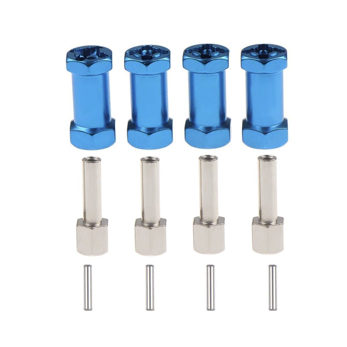 4x 15/20/25mm Hex Wheel Hub 12mm Extension Adaptor Drive Coupler 1/10 RC Crawler Axial SCX10 D90 RC Car - 15mm Blue - Asia Sell