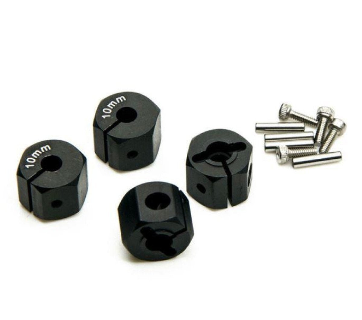 4x 3/4/5/6/7/8/9/10/11/12mm RC Car Wheel Hex Nut Hub Adaptor 1/10 4WD SCX10 Drive - 10.0mm Black - Asia Sell