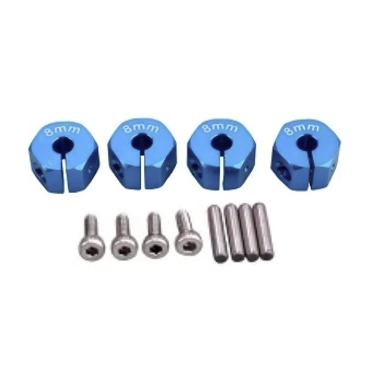 4x 3/4/5/6/7/8/9/10/11/12mm RC Car Wheel Hex Nut Hub Adaptor 1/10 4WD SCX10 Drive - 8.0mm Light Blue - Asia Sell