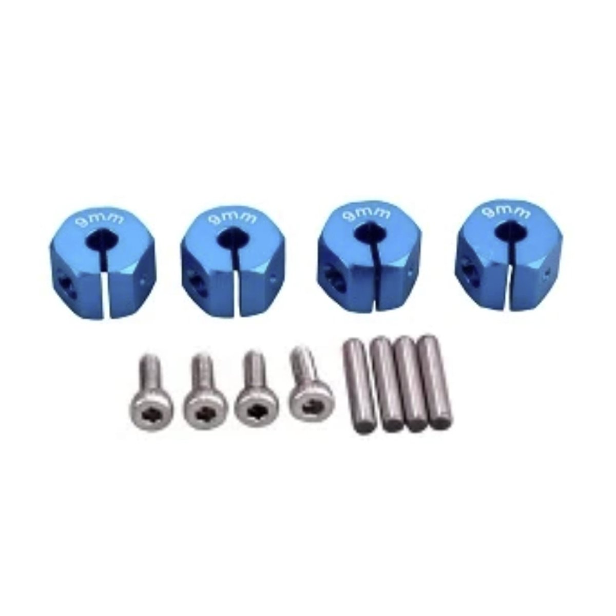 4x 3/4/5/6/7/8/9/10/11/12mm RC Car Wheel Hex Nut Hub Adaptor 1/10 4WD SCX10 Drive - 9.0mm Light Blue - Asia Sell