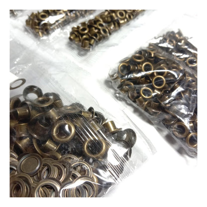 4x200pcs Set of 2mm 3mm 3.5mm 5mm Deep Eyelets For Belts No Washers Metal Buttonholes Buckle Clothing Buttons Bronze Craft - - Asia Sell