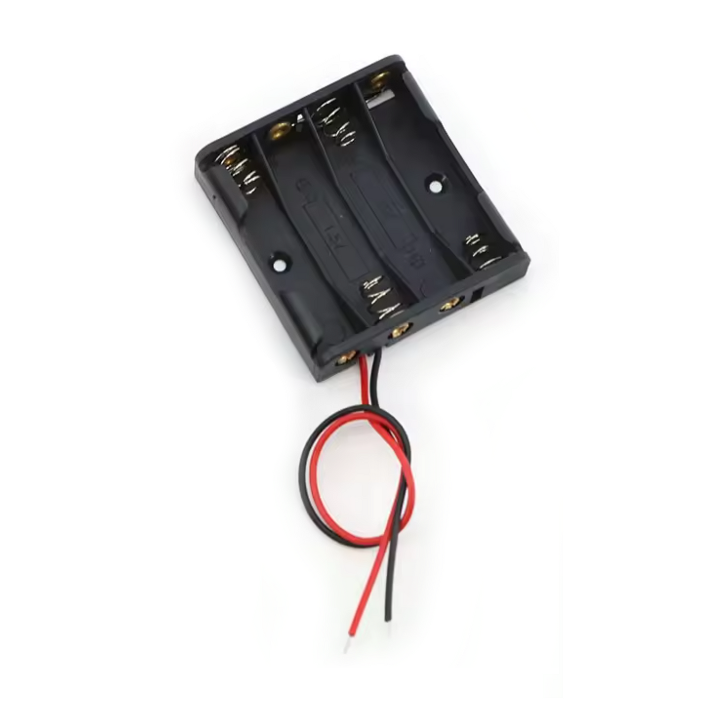 4xAAA Battery Holder 4x1.5V 6V Box Case AAA Black Red Leads