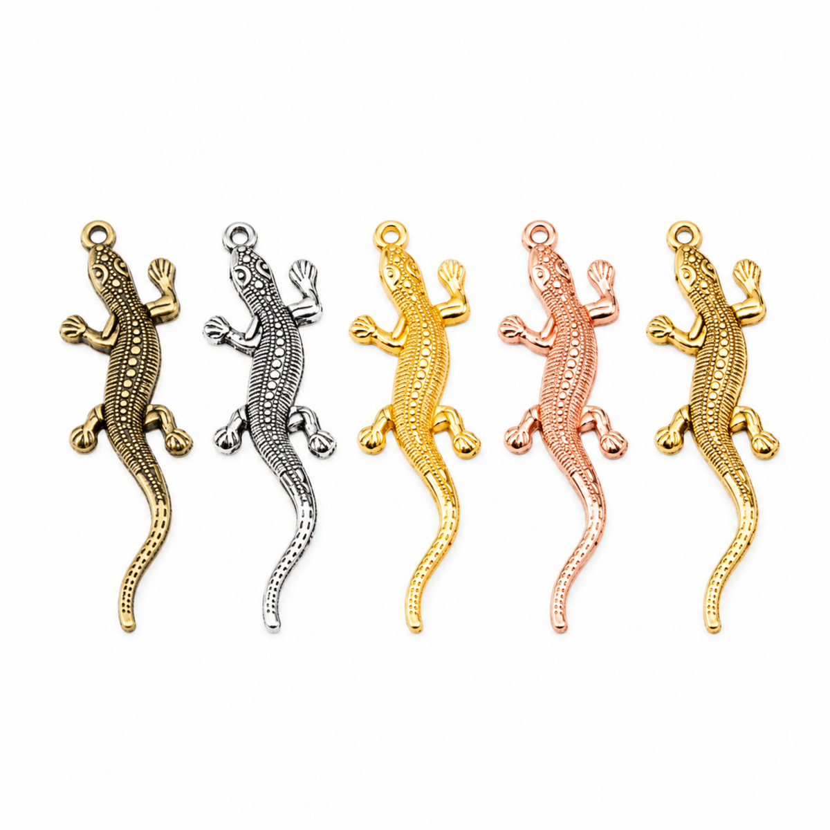 5-20pcs Gecko Vintage Zinc Alloy Charm Metal Pendant 56mm Diy Jewellery Making Accessories | Bronze Silver KC Rose Gold | Asia Sell