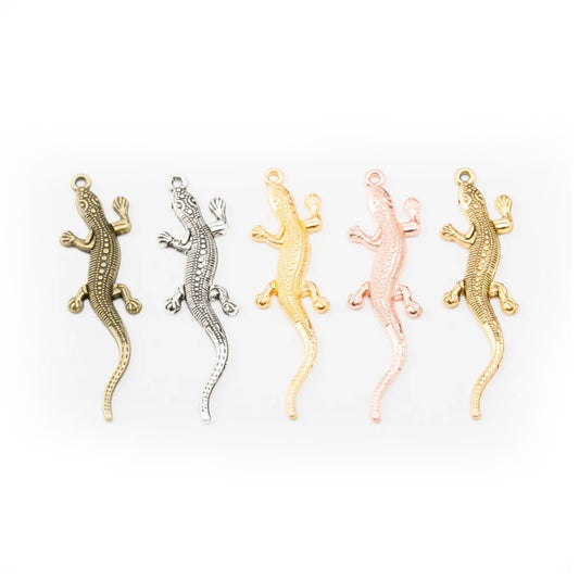 5-20pcs Gecko Vintage Zinc Alloy Charm Metal Pendant 56mm Diy Jewellery Making Accessories | Bronze Silver KC Rose Gold | Asia Sell