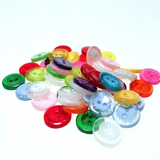 50-1000pcs 13mm 2 Hole Buttons Pattern Mixed Children's Clothing Sewing - 200 - Asia Sell