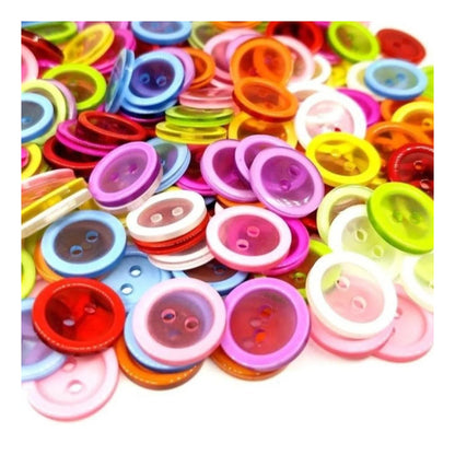50-1000pcs 15mm Round 2 Hole Resin Buttons Flatback Children's Clothing Sewing Crafts - 50pcs - Asia Sell