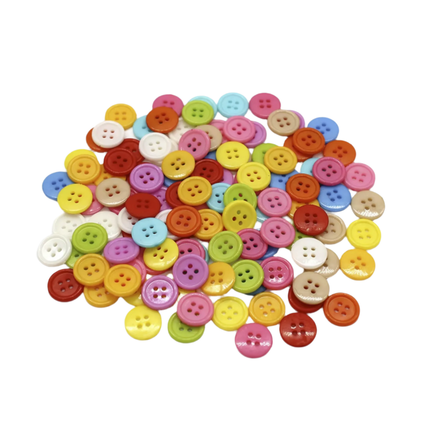 50/100pcs Buttons Plain Plastic Ridged 15mm 4-Hole Sewing Kids Clothes - Mixed - Asia Sell