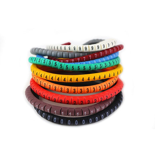 500-2000pcs EC-0 EC-1 EC-2 Size Coloured Cable Tags Markers 0 to 9 Cable Labels - EC-0 - 500 - Asia Sell