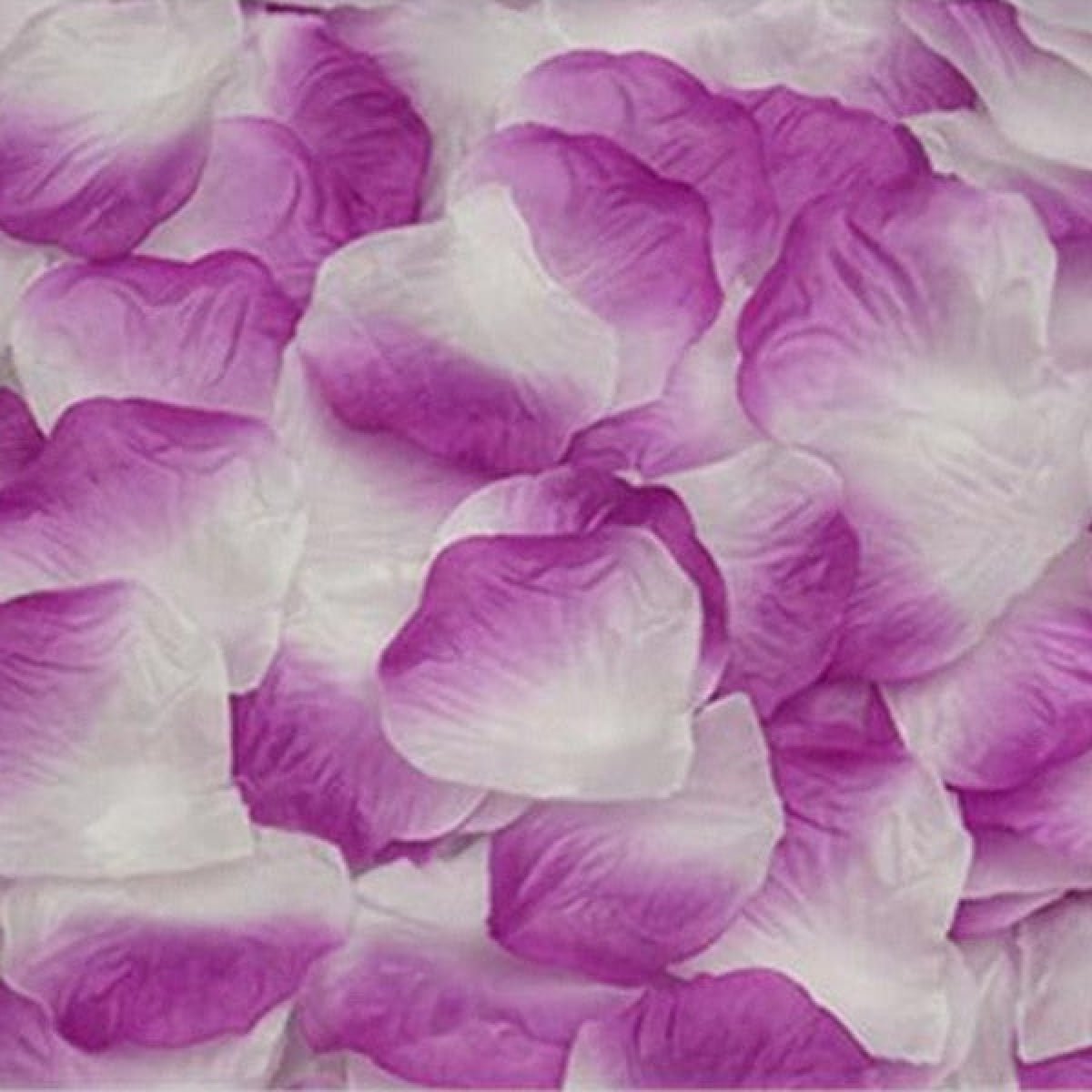 500pcs Rose Petals Flower Artificial Flowers Table Confetti Home Wedding Decorations - Purple and White - Asia Sell