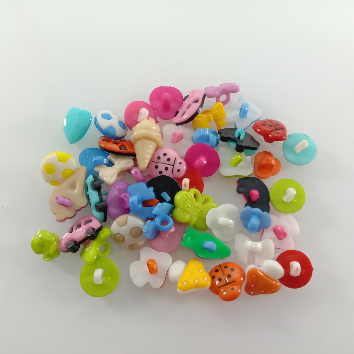 50/100pcs Mixed Shapes Buttons and Brooches for Kids Clothing Plastic Colourful Sewing - 50pcs Set C - - Asia Sell