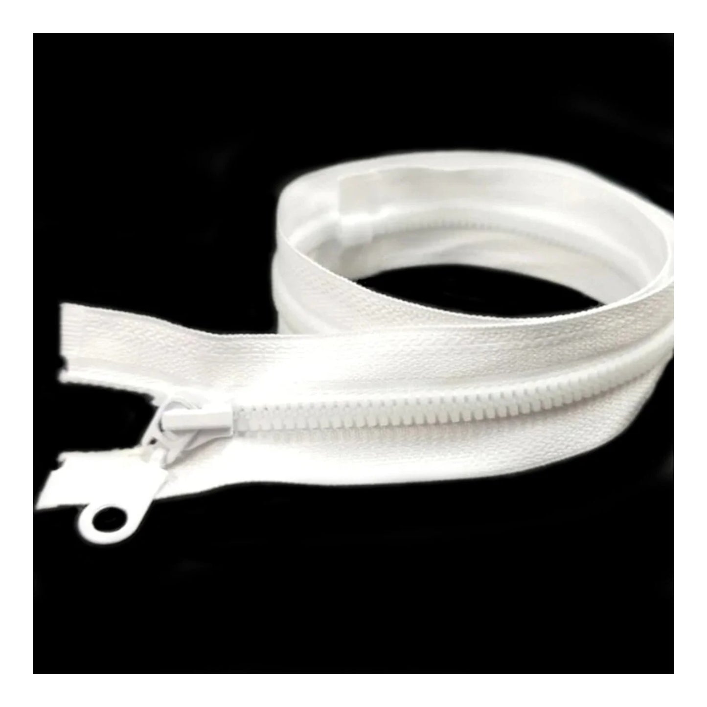 50cm Plastic Zipper Black White Open-Ended Zip Sportwear Bags Sewing - White - Asia Sell