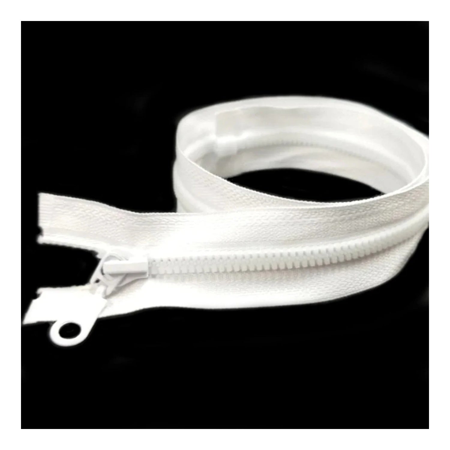 50cm Plastic Zipper Black White Open-Ended Zip Sportwear Bags Sewing - White - Asia Sell