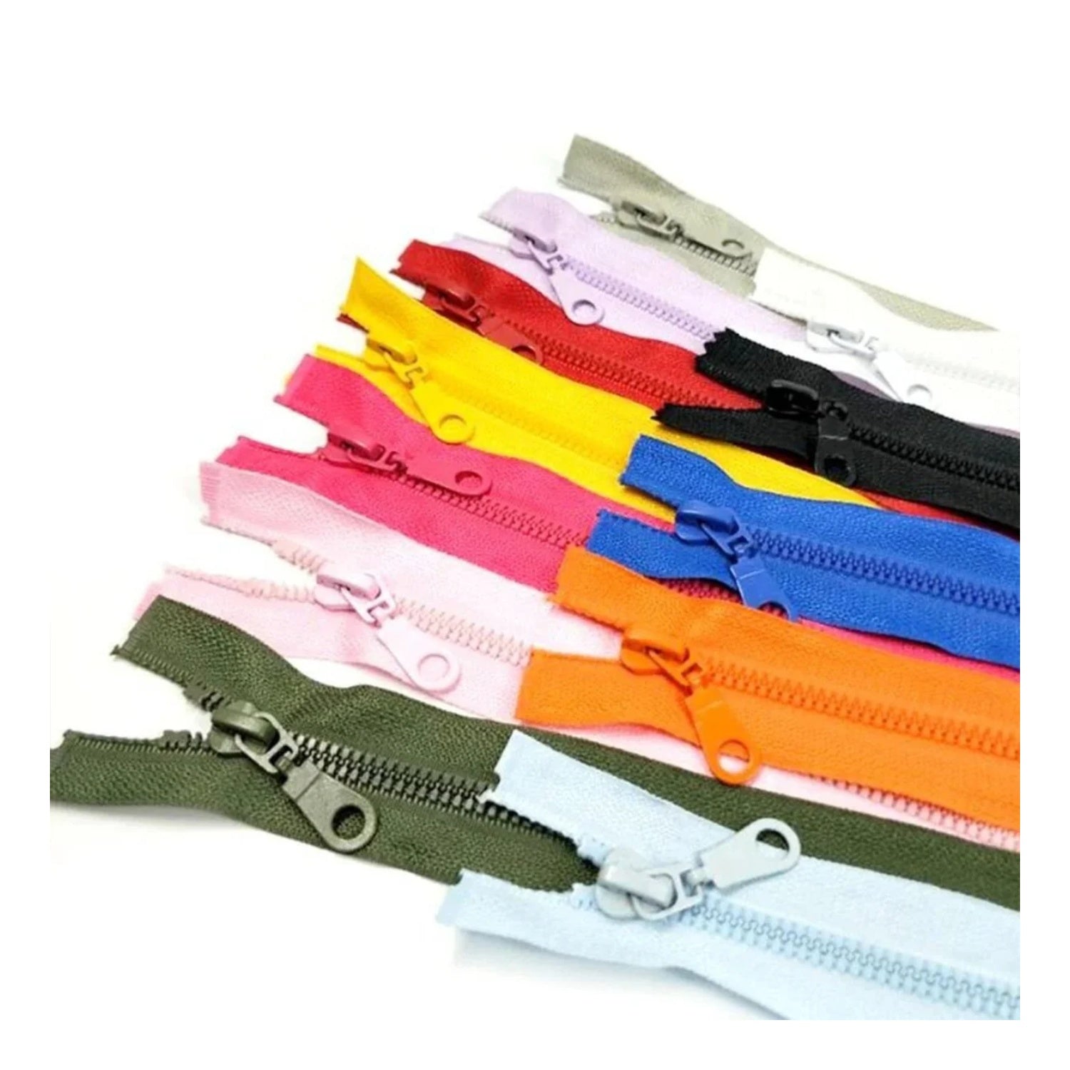 50cm Plastic Zipper Black White Open-Ended Zip Sportwear Bags Sewing - White - Asia Sell