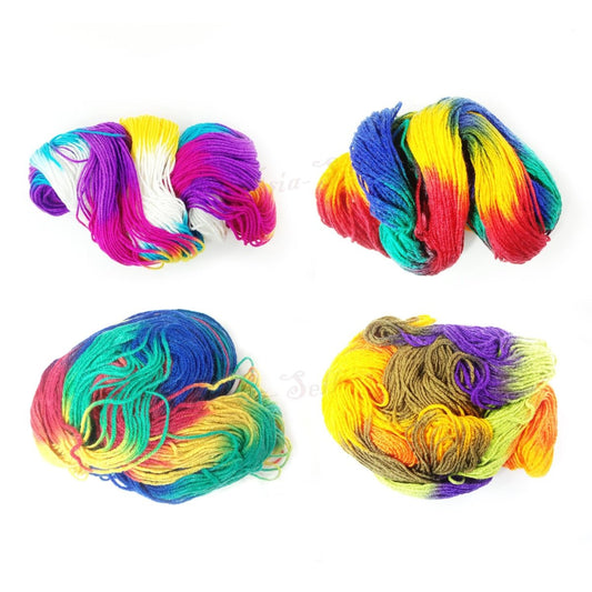 50g Ball of Knitting Yarn Mixed Colourful Dyed Crochet Thread Multicoloured Craft - Set A - Asia Sell