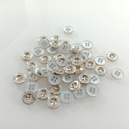 50pcs 11mm 4 Holes Resin Buttons Shirt Apparel Sewing Accessories DIY Crafts - - Asia Sell