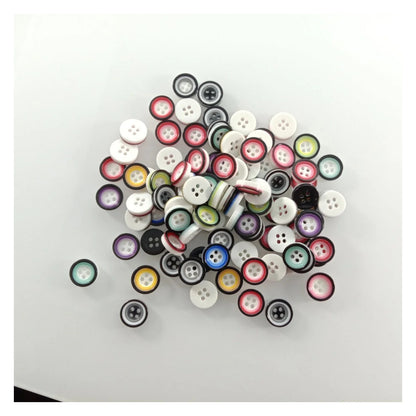 50pcs 12mm 4 Holes Flatback Resin Buttons Shirt Apparel Sewing Accessories DIY Scrapbooking Crafts - - Asia Sell