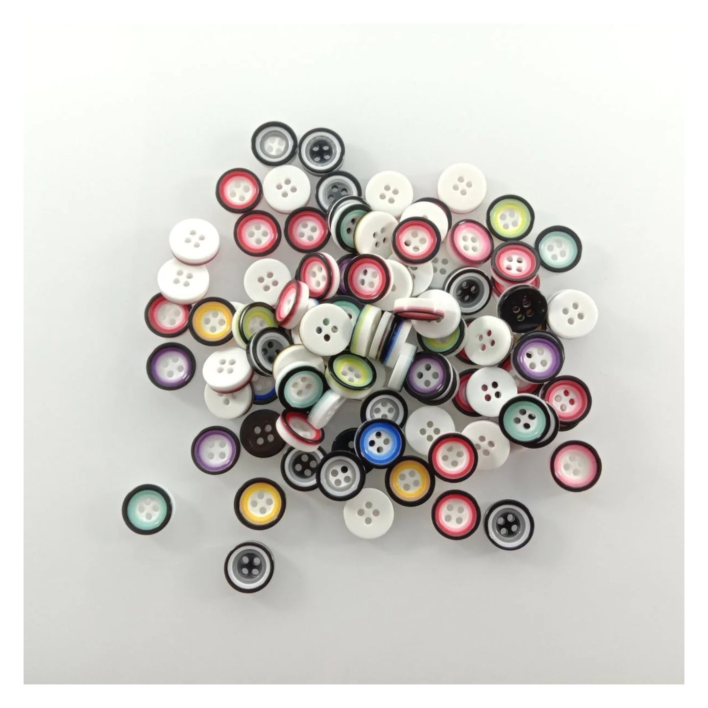 50pcs 12mm 4 Holes Flatback Resin Buttons Shirt Apparel Sewing Accessories DIY Scrapbooking Crafts - - Asia Sell