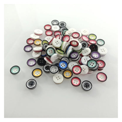 50pcs 12mm 4 Holes Flatback Resin Buttons Shirt Apparel Sewing Accessories DIY Scrapbooking Crafts - - Asia Sell