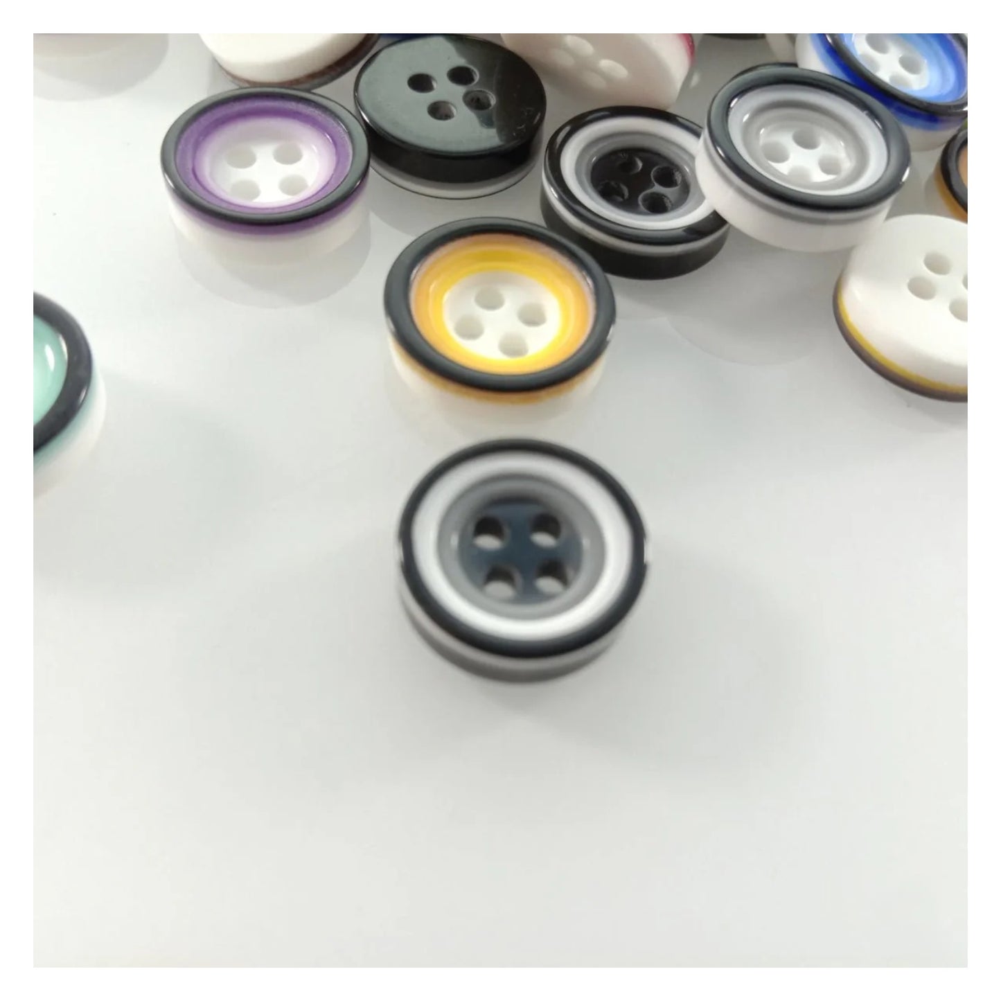 50pcs 12mm 4 Holes Flatback Resin Buttons Shirt Apparel Sewing Accessories DIY Scrapbooking Crafts - - Asia Sell