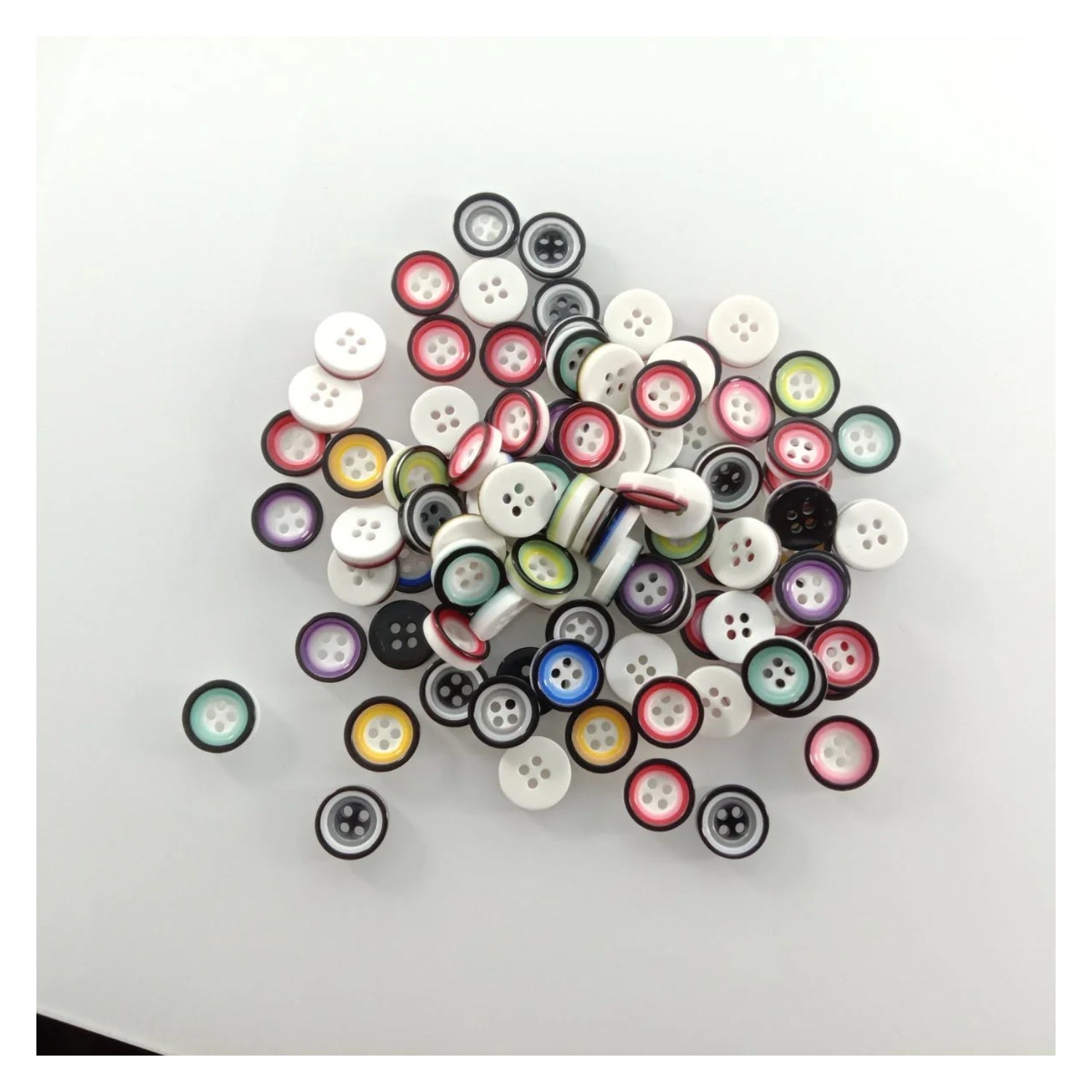 50pcs 12mm 4 Holes Flatback Resin Buttons Shirt Apparel Sewing Accessories DIY Scrapbooking Crafts - - Asia Sell