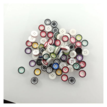 50pcs 12mm 4 Holes Flatback Resin Buttons Shirt Apparel Sewing Accessories DIY Scrapbooking Crafts - - Asia Sell