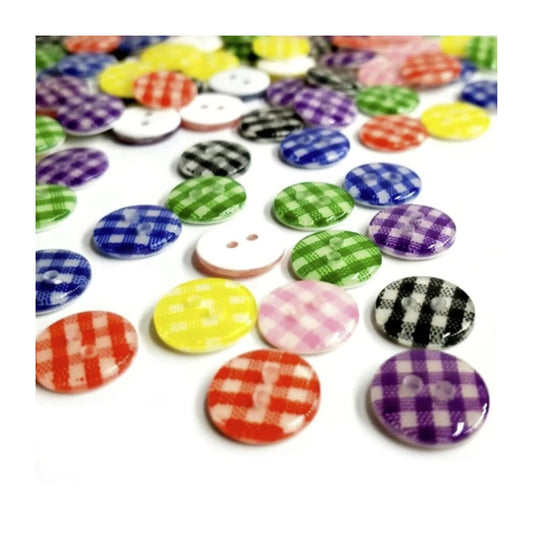 50pcs 12mm Grid Pattern Buttons Sewing Scrapbooking Clothing Crafts Plastic - - Asia Sell