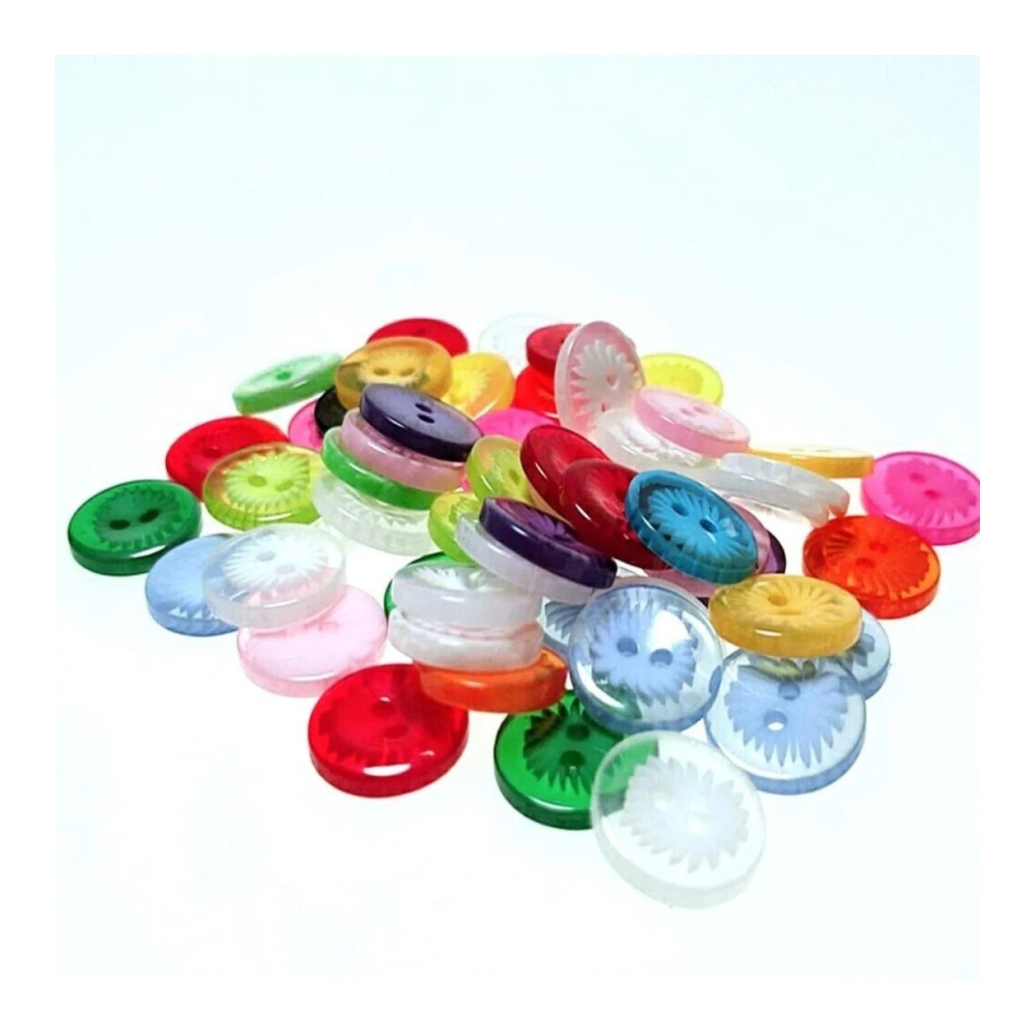 50pcs 13mm 2 Hole Buttons Pattern Mixed Children's Clothing Sewing - - Asia Sell